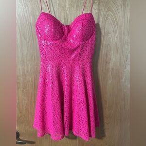 B Darlin Pink Sequin Short Dress